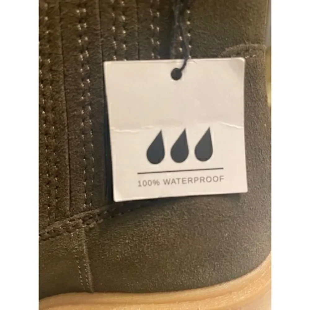 Dolce Vita Caster Waterproof Pull‎ On Lug Sole Suede Boots Olive Green 6.5